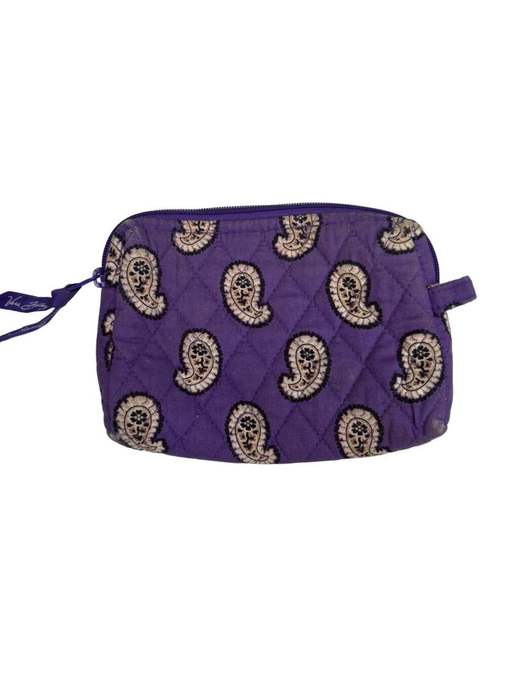 Vera Bradley Quilted Purple Paisley Cosmetic Pouch